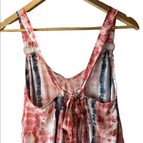 NWT SADIE & SAGE Tie Dye Coral Tie Back Tank Top - Picture 3 of 5